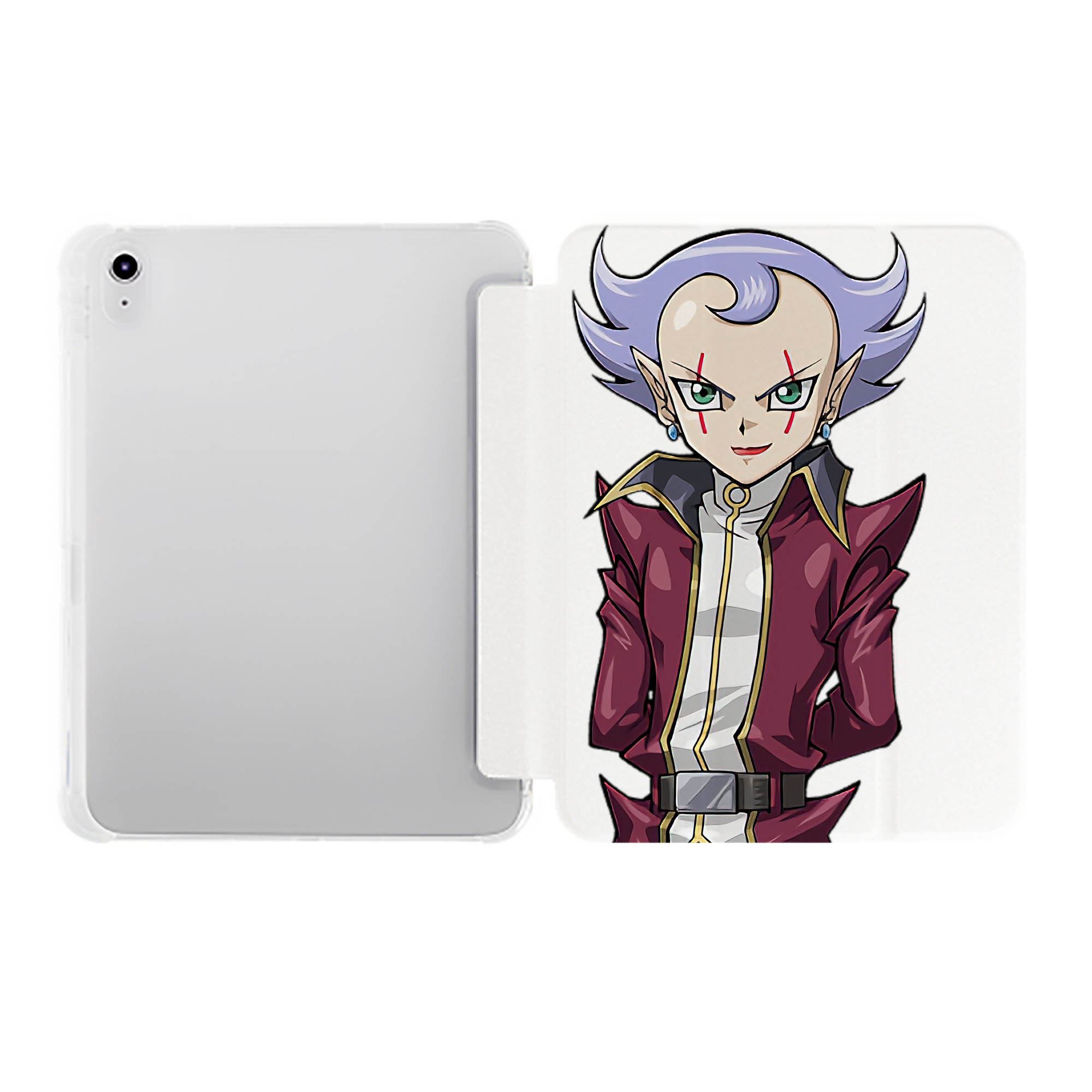 （画像用） 遊☆戯☆王 Yu-Gi-Oh! IPad ケース ペン収納付き 三つ折りスタンド PUレザー×シリコン 対応機種9.5/10.5/10.9インチ